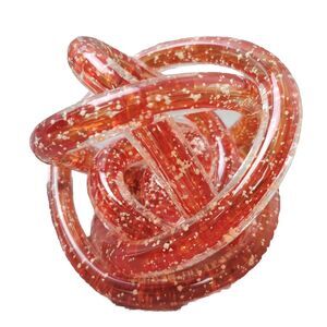 Colored Glaze Art Winding Ball Figurine Adult's Red & Gold 4" Collectible Retro